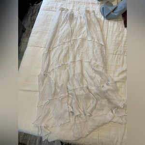 White ruffle midi skirt size small